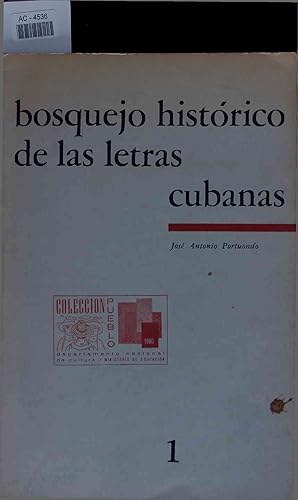 Seller image for Bosquejo historico de las Letras Cubanas. for sale by Antiquariat Bookfarm