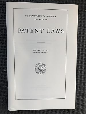 Imagen del vendedor de Patent Laws; January 3, 1961 a la venta por Cragsmoor Books