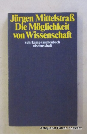 Bild des Verkufers fr Die Mglichkeit von Wissenschaft. Frankfurt, Suhrkamp, 1974. Kl.-8vo. 268 S., 2 Bl. Or.-Kart.; Kanten etwas berieben. (Suhrkamp Taschenbuch Wissenschaft, 62). (ISBN 3518076620). zum Verkauf von Jrgen Patzer