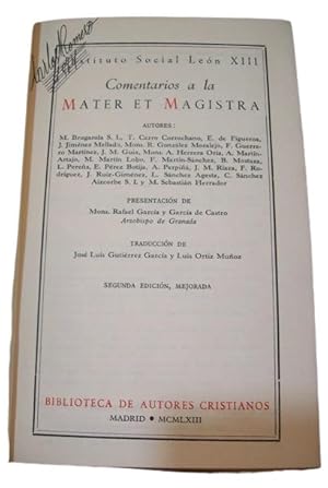 Cometarios A La Mater Et Magistra