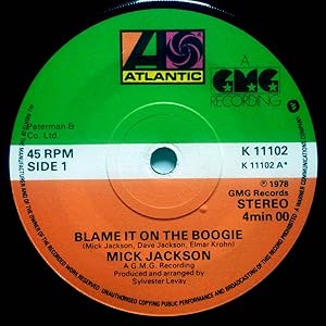 Image du vendeur pour Blame It On The Boogie / All Night Boppin' (7" 45 rpm Single] mis en vente par Kayleighbug Books, IOBA