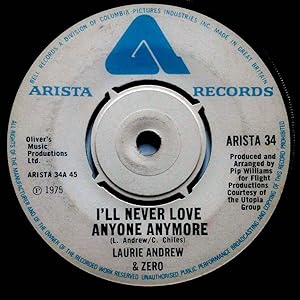 Image du vendeur pour I'll Never Love Anyone Anymore / Every High [7" 45 rpm Single] mis en vente par Kayleighbug Books, IOBA