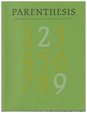 Imagen del vendedor de Parenthesis 29/ Autumn 2015 a la venta por Arundel Books