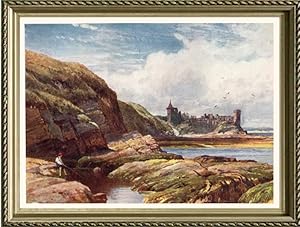 St. Andrews Castle, Fife, Scotland,Vintage Watercolor Print