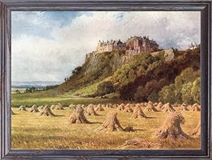 Stirling Castle from Kings Knot in Scotland,Vintage Watercolor Print