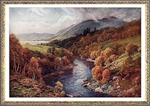 River Awe to Loch Etive in Argyllshire,Vintage Watercolor Print