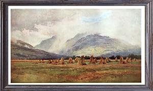 Harvest in Dalmally in Argyll and Bute, Scotland,Vintage Watercolor Print