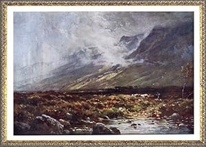 Moor and Mountain in Ross-Shire,Vintage Watercolor Print