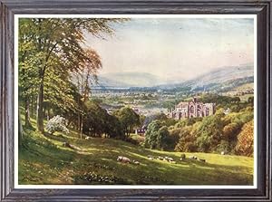 Melrose in Roxburghshire, Scotland,Vintage Watercolor Print