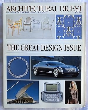Bild des Verkufers fr Architectural Digest May 2003: The Great Design Issue Volume 60 Number 5 zum Verkauf von Argyl Houser, Bookseller