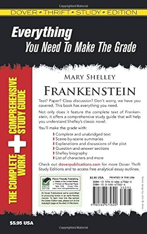 Seller image for Frankenstein Thrift Study Edition (Dover Thrift Study Edition) for sale by ZBK Books