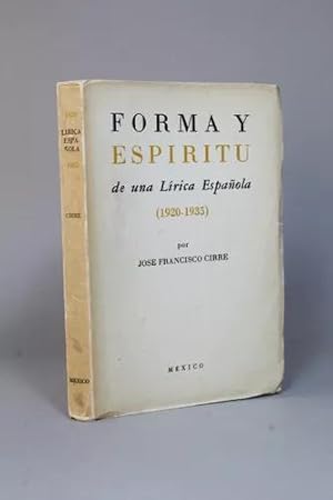 Image du vendeur pour Forma Y Espritu De Lrica Espaola Francisco Cirre 1950 mis en vente par Libros librones libritos y librazos