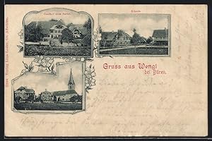 Ansichtskarte Wengi, Gasthof zum Bären, Käserei, Kirche