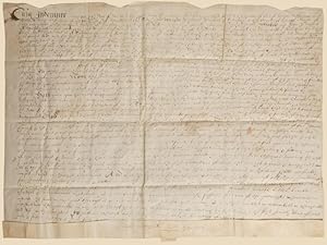 MANUSCRITO, SÉC. XVII - MANUSCRIPT, 17TH CENTURY. BARGAIN AND SALE BETWEEN PARSONS & MEATE. [HERE...