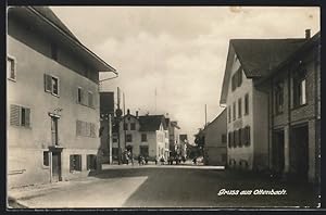 Ansichtskarte Ottenbach, Strassenpartie mit Gasthaus zur Post