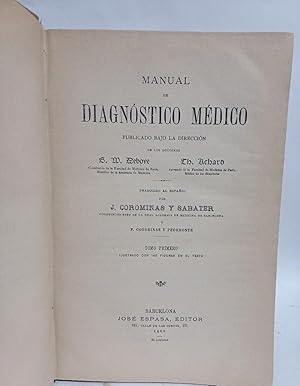 Manual de Diagnóstico Médico Tomo I y II - Primera edición - 1900 y 1901