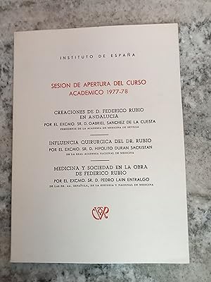 Bild des Verkufers fr CREACIONES DE D. FEDERICO RUBIO EN ANDALUCIA - INFLUENCIA QUIRURGICA DEL DR. RUBIO - MEDICINA Y SOCIEDAD EN LA OBRA DE FEDERICO RUBIO zum Verkauf von Itziar Arranz Libros & Dribaslibros