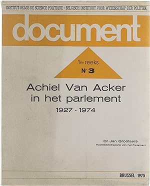 Immagine del venditore per Achiel van Acker in het parlement 1927-1974 venduto da Untje.com
