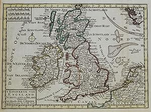 Antique Map BRITISH ISLES Britain, Jacob Keiser, Jan de Lat, original 1770