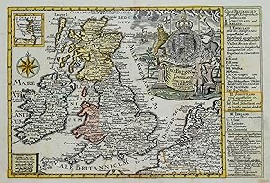 Antique Map BRITISH ISLES, Great Britain, UK, Schreiber original c1730