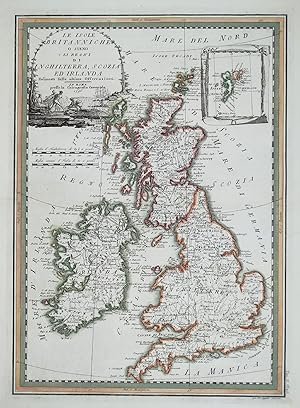 Antique Map BRITISH ISLES, Britain, Giovanni Cassini original 1796