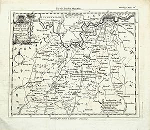 Antique Map SURREY, Thomas Kitchin, London Magazine, Original 1750