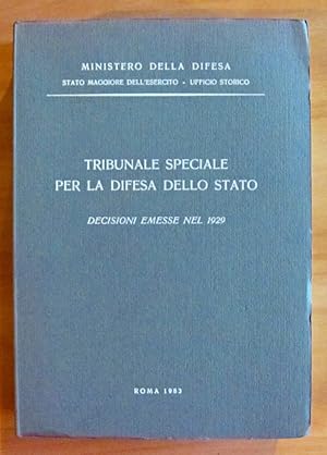Bild des Verkufers fr TRIBUNALE SPECIALE PER LA DIFESA DELLO STATO - Decisioni emesse nel 1929 zum Verkauf von L'Angolo del Collezionista di B. Pileri