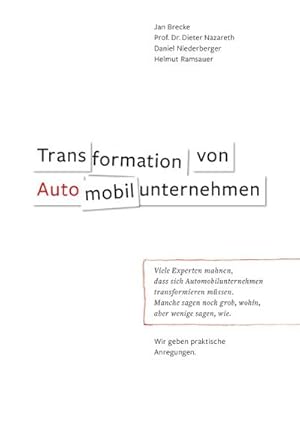 Immagine del venditore per Transformation von Automobilunternehmen venduto da BuchWeltWeit Ludwig Meier e.K.
