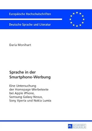 Bild des Verkufers fr Monihart, D: Sprache in der Smartphone-Werbung zum Verkauf von BuchWeltWeit Ludwig Meier e.K.