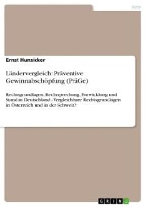 Seller image for Lndervergleich: Prventive Gewinnabschpfung (PrGe) for sale by BuchWeltWeit Ludwig Meier e.K.
