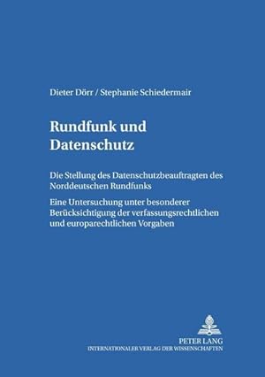 Immagine del venditore per Rundfunk und Datenschutz venduto da BuchWeltWeit Ludwig Meier e.K.