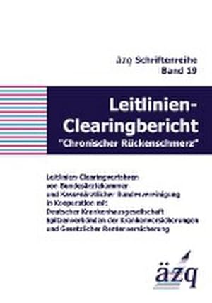 Seller image for Leitlinien-Clearingbericht "Chronischer Rckenschmerz" for sale by BuchWeltWeit Ludwig Meier e.K.