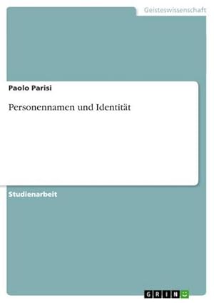 Seller image for Personennamen und Identitt for sale by BuchWeltWeit Ludwig Meier e.K.