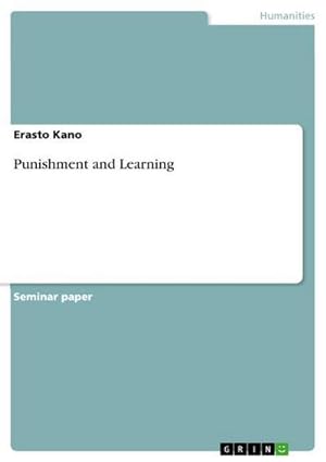 Imagen del vendedor de Punishment and Learning a la venta por BuchWeltWeit Ludwig Meier e.K.