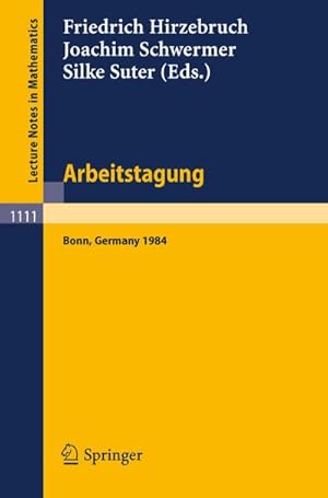 Imagen del vendedor de Arbeitstagung Bonn 1984 a la venta por BuchWeltWeit Ludwig Meier e.K.