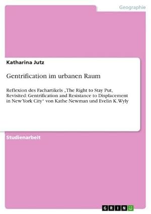 Bild des Verkufers fr Gentrification im urbanen Raum zum Verkauf von BuchWeltWeit Ludwig Meier e.K.
