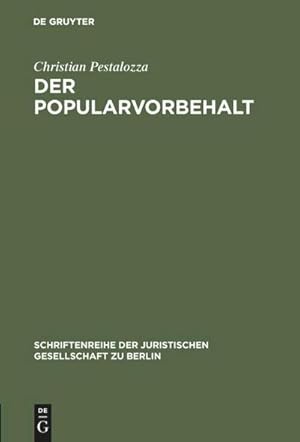 Seller image for Der Popularvorbehalt for sale by BuchWeltWeit Ludwig Meier e.K.