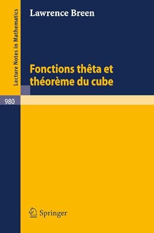 Imagen del vendedor de Fonctions theta et theoreme du cube a la venta por BuchWeltWeit Ludwig Meier e.K.