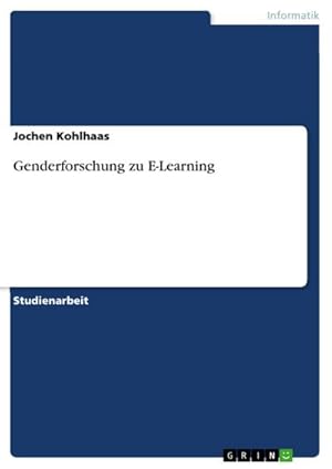 Bild des Verkufers fr Genderforschung zu E-Learning zum Verkauf von BuchWeltWeit Ludwig Meier e.K.