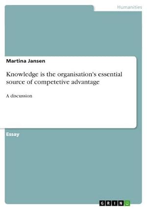 Seller image for Knowledge is the organisation's essential source of competetive advantage for sale by BuchWeltWeit Ludwig Meier e.K.