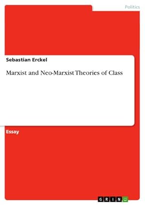 Seller image for Marxist and Neo-Marxist Theories of Class for sale by BuchWeltWeit Ludwig Meier e.K.