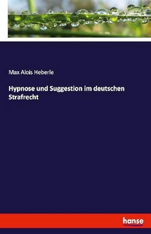 Imagen del vendedor de Hypnose und Suggestion im deutschen Strafrecht a la venta por BuchWeltWeit Ludwig Meier e.K.