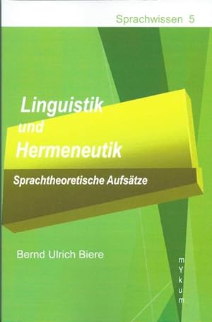 Seller image for Linguistik und Hermeneutik for sale by BuchWeltWeit Ludwig Meier e.K.