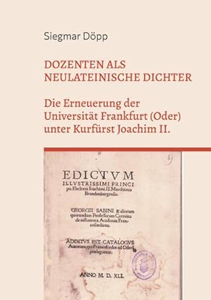 Image du vendeur pour Dozenten als neulateinische Dichter mis en vente par BuchWeltWeit Ludwig Meier e.K.