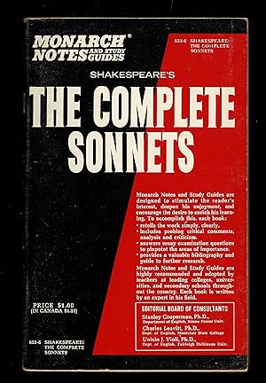 The Complete Sonnets: A Critical Interpretation (Monarch Notes & Study Guides); Monarch Notes And...