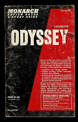 Homer's Odyhssey: Monarch Notes And Study Guide