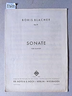 Bild des Verkufers fr Op. 39 - Sonate fr Klavier. B & B 20978 (214). zum Verkauf von Versandantiquariat Kerstin Daras