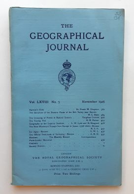 The Geographical Journal - Vol. 68, No. 5 / November 1926 (Einzelheft / single copy)