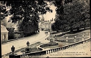Ansichtskarte / Postkarte Dampierre-Yvelines, Fontaine du Chateau, Kirche