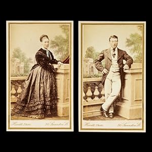 Bild des Verkufers fr Pair of tinted portraits of a husband and wife. Melbourne, early 1870s. zum Verkauf von Douglas Stewart Fine Books